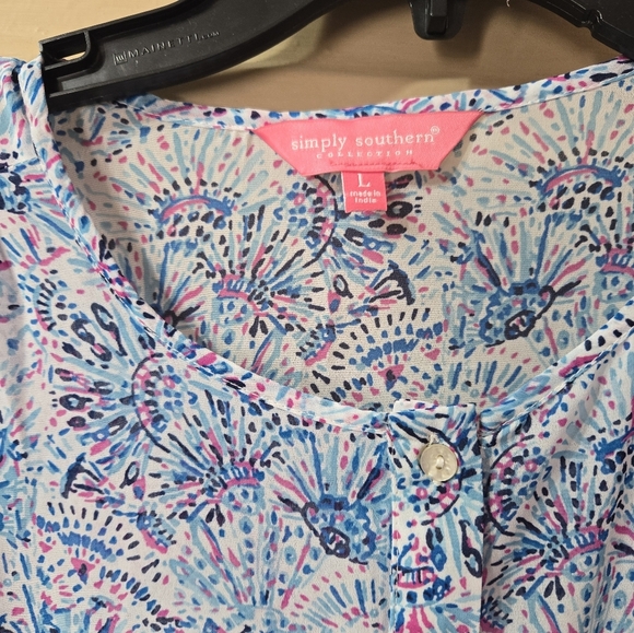 Simply Southern Confetti Semi Sheer Midi Long Sleeve Dress NWT - Picture 11 of 11